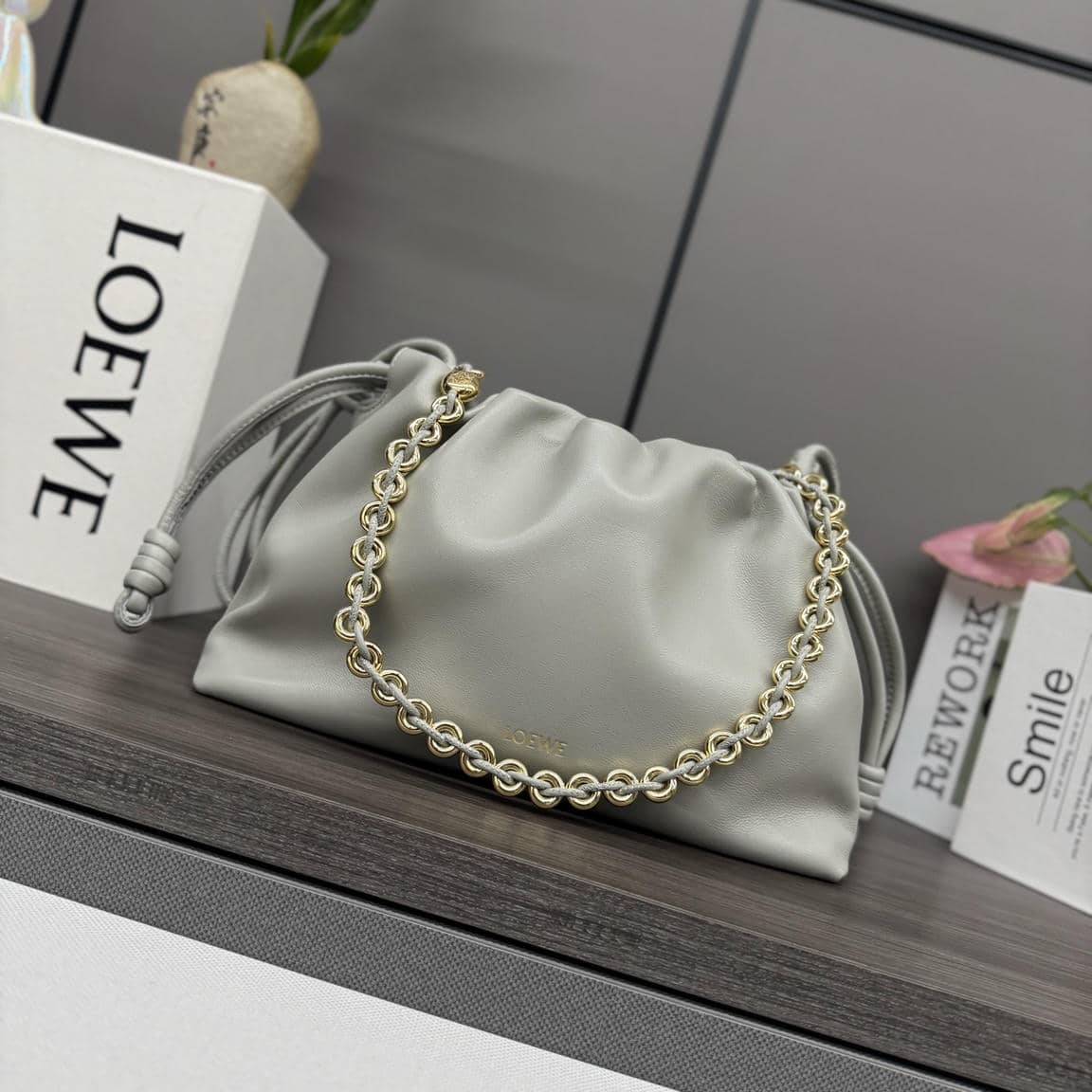 0032-Flamenco Metal Chain Lambskin (Snakeskin)